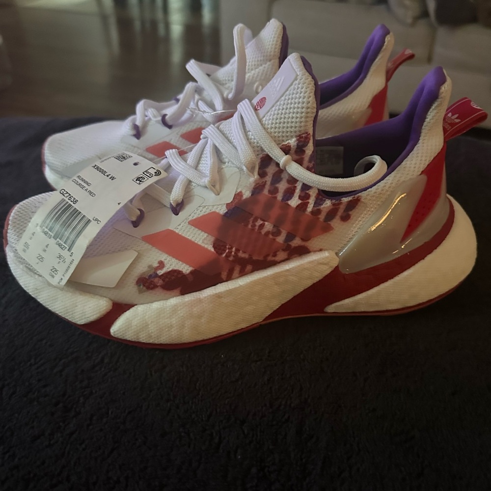 adidas Red, White, and Purple Sneakers